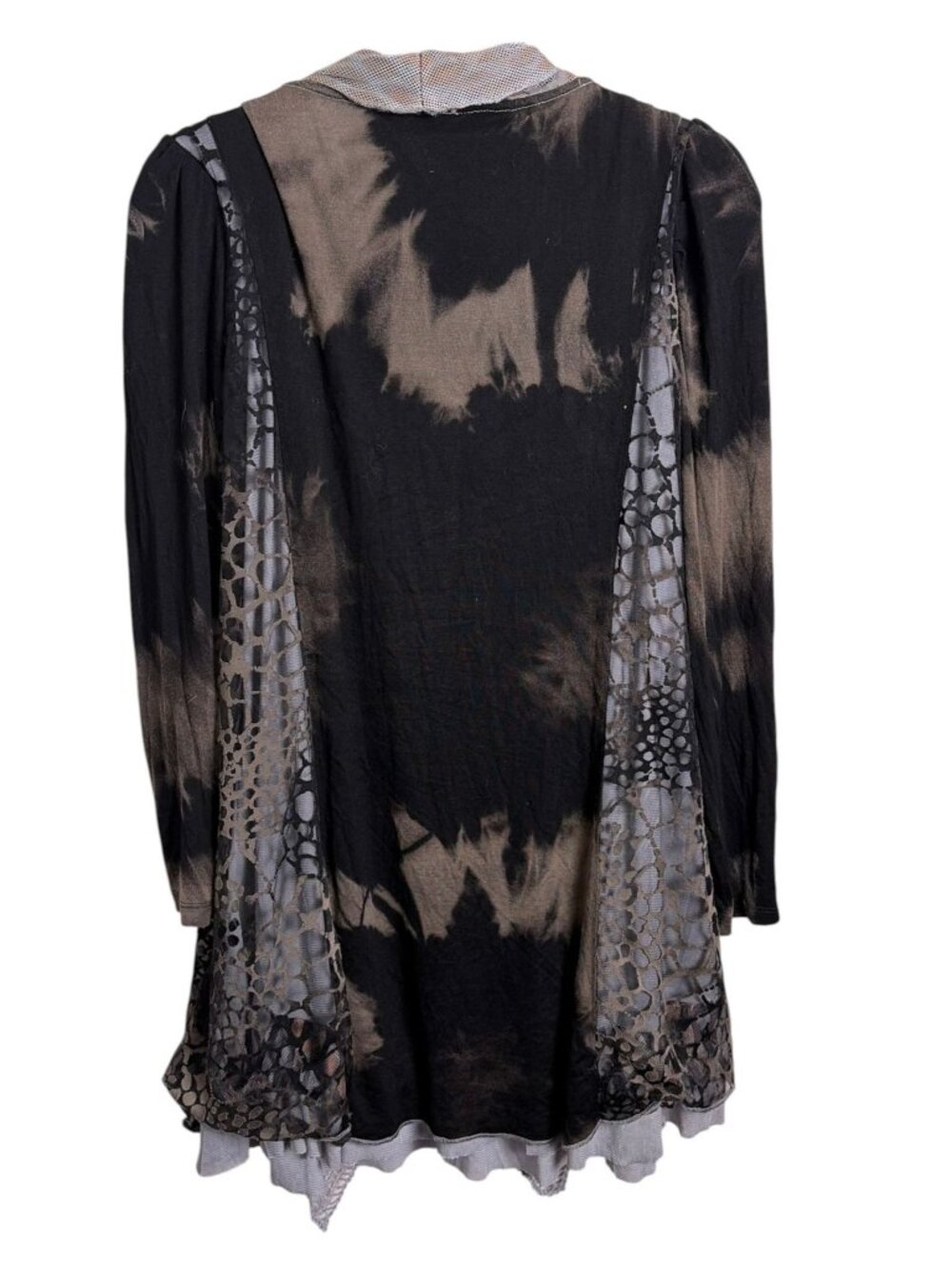 Kamana Boho Long-Sleeve Tunic Dress With Mesh Panels Medieval Fairycore SZ M - Picture 6 of 7